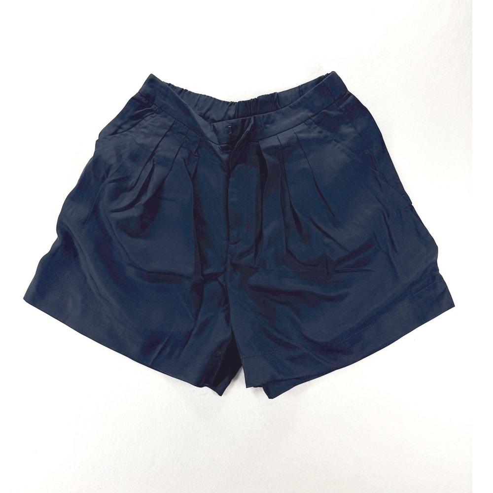 NEW TEREA‎ Black Lyocell Pleated Pull-On Shorts Women's Size XXL Pockets